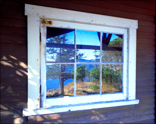 Peter C Fisher Gallery Orcas Island Window Reflections Madrona Point