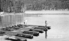 Dock fishing, Mountain Lake