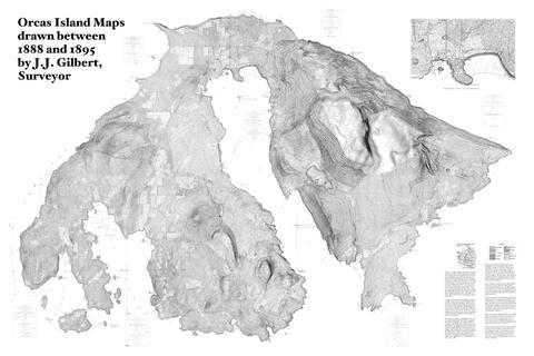 J.J. Gilbert Map of Orcas Island, 1888 to 1895