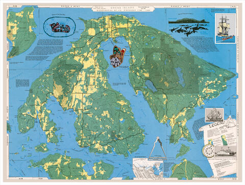 Lund Bicentennial Map of Orcas Island, 1790-1990