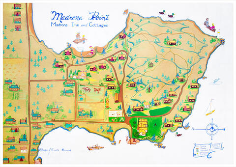 Snyder Map, Madrona Inn and Cottages, 1939